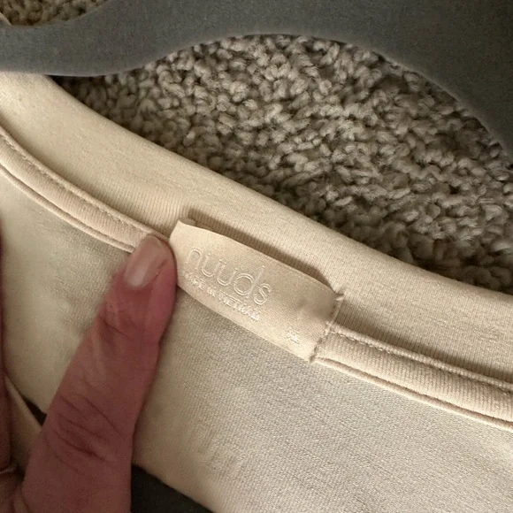 Nuuds Oversized Split Hem Tee in Bone XL - Picture 3 of 7